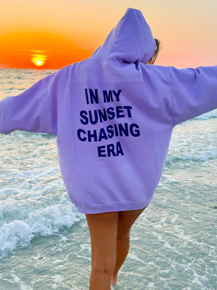 Sunset Vibes Cotton Hoodie for Women ATHLEXES