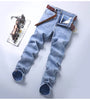 Light Blue Slim Fit Stretch Jeans for Men ATHLEXES