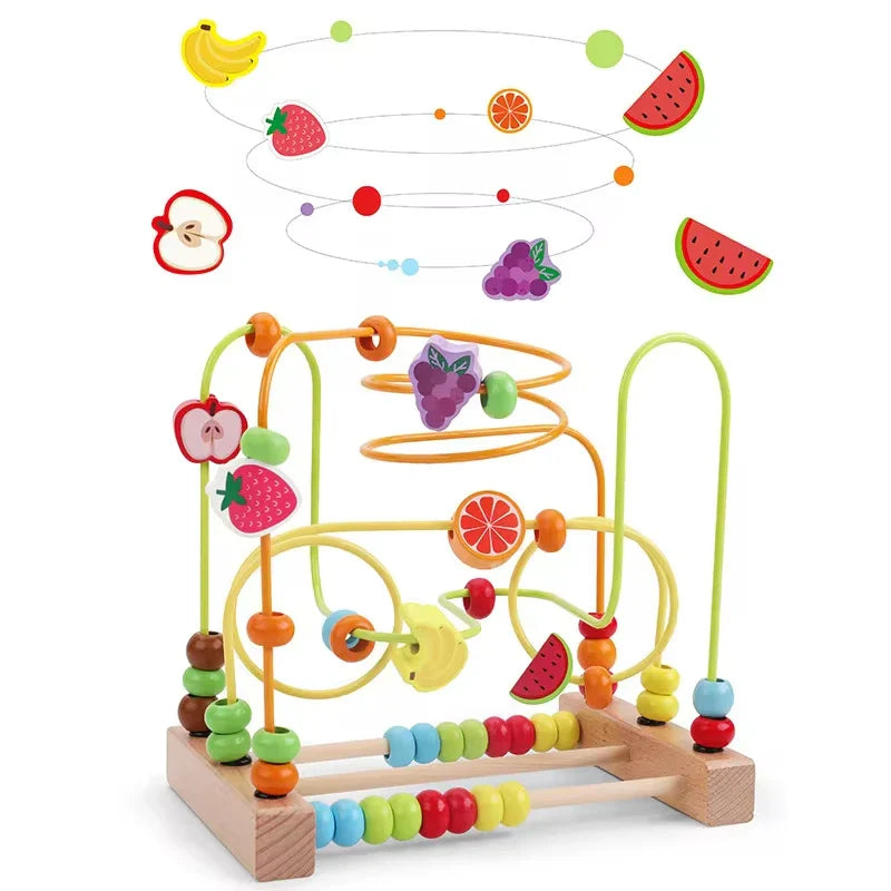 Montessori Wooden Roller Coaster Bead Maze for Toddlers ATHLEXES