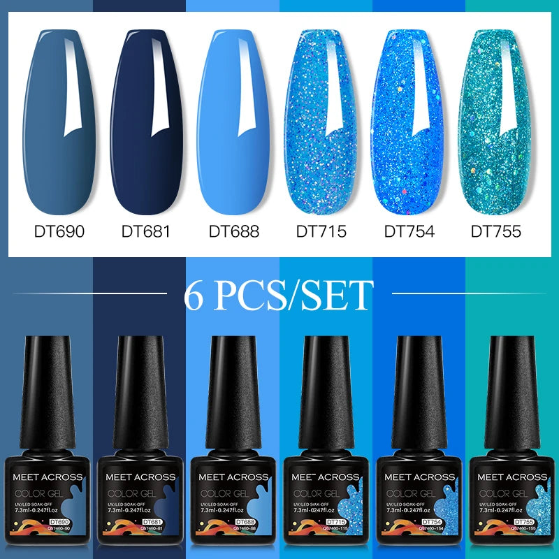 NailArt Pro 6pc UV Gel Polish Kit for Manicure ATHLEXES