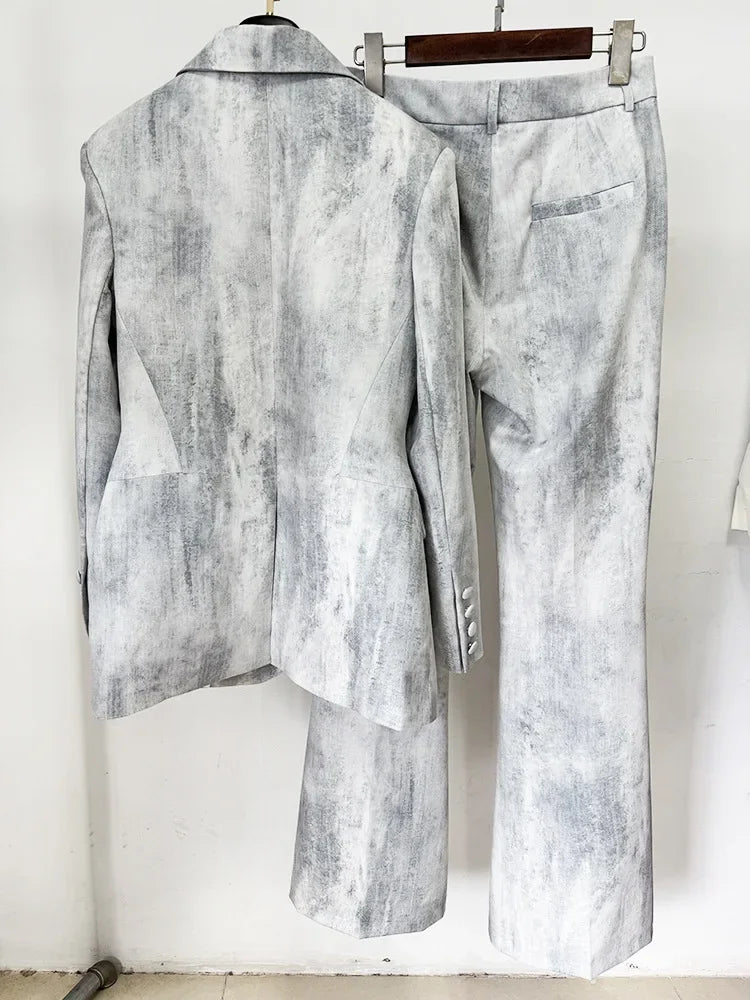 Chic Tie Dye Blazer and Pants Set ATHLEXES