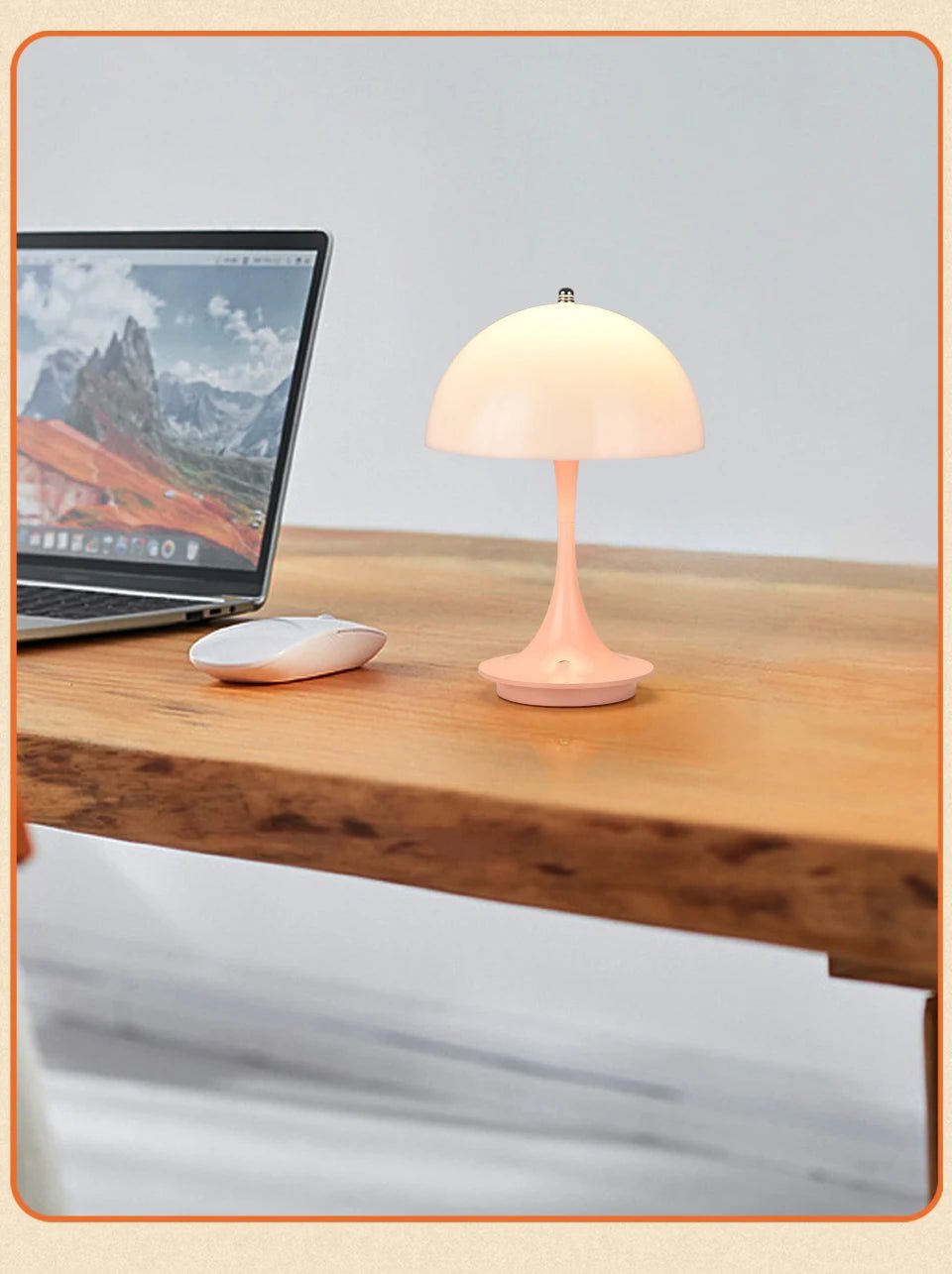 LED mushroom small table lamp portable USB charging dimmable flower bud lamp bedroom bedside lamp ATHLEXES