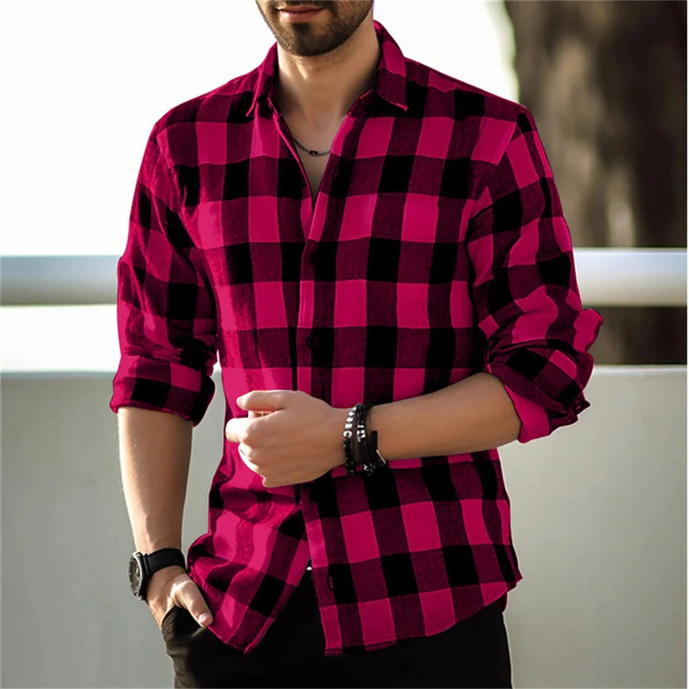 Plaid Luxe Lapel Cardigan for Men - Casual Elegance ATHLEXES