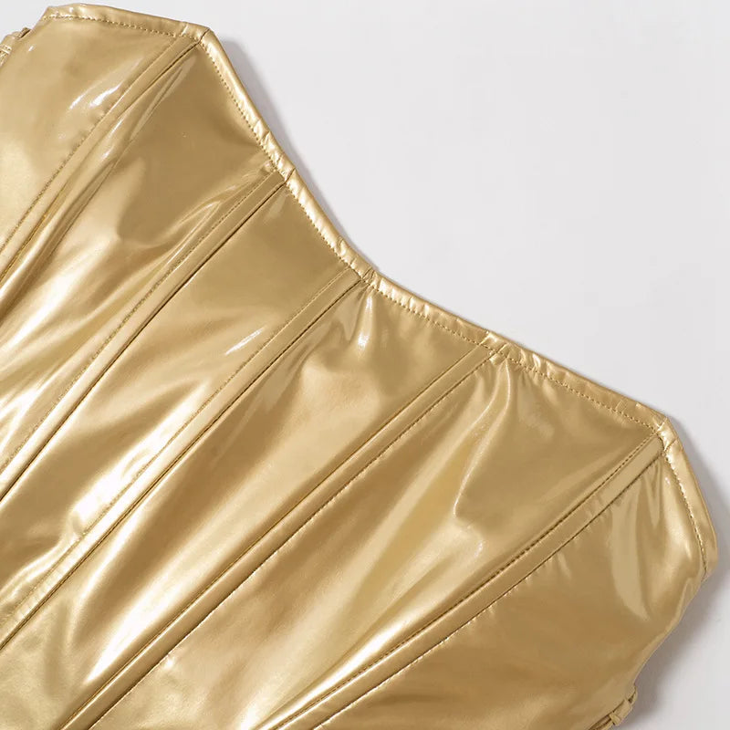 Goddess Glam Metallic Corset Top ATHLEXES