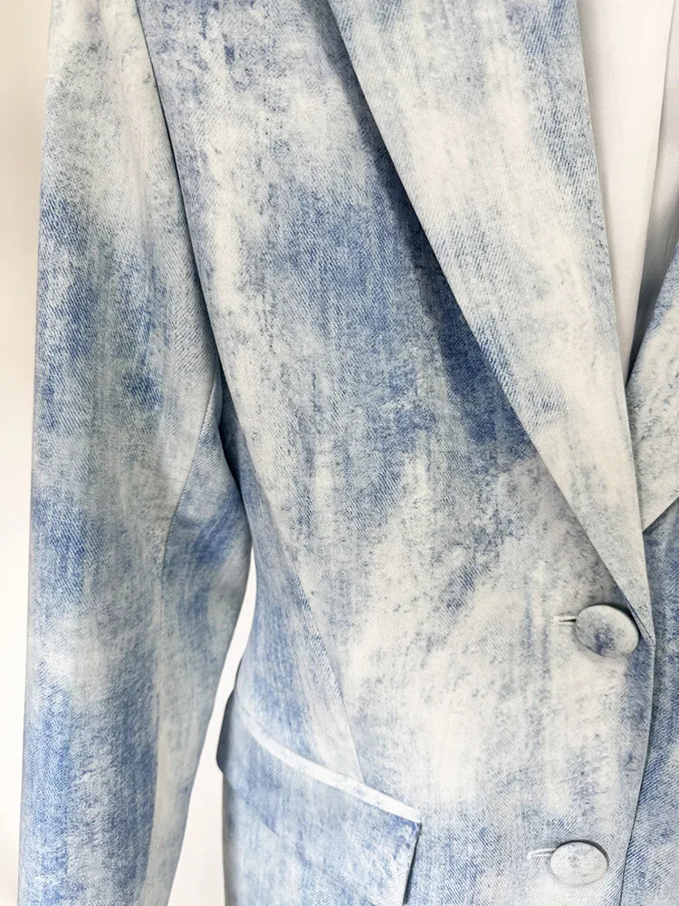 Chic Tie Dye Blazer and Pants Set ATHLEXES