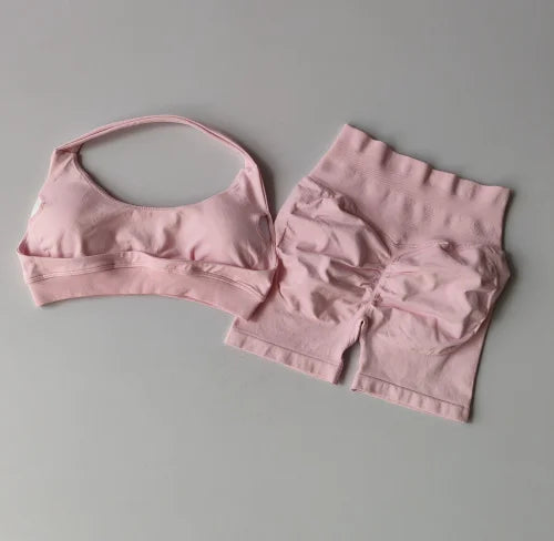 PeachFit High Waist Yoga Bra and Shorts Set ATHLEXES