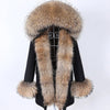 Black Fox Fur Trimmed Winter Parka ATHLEXES