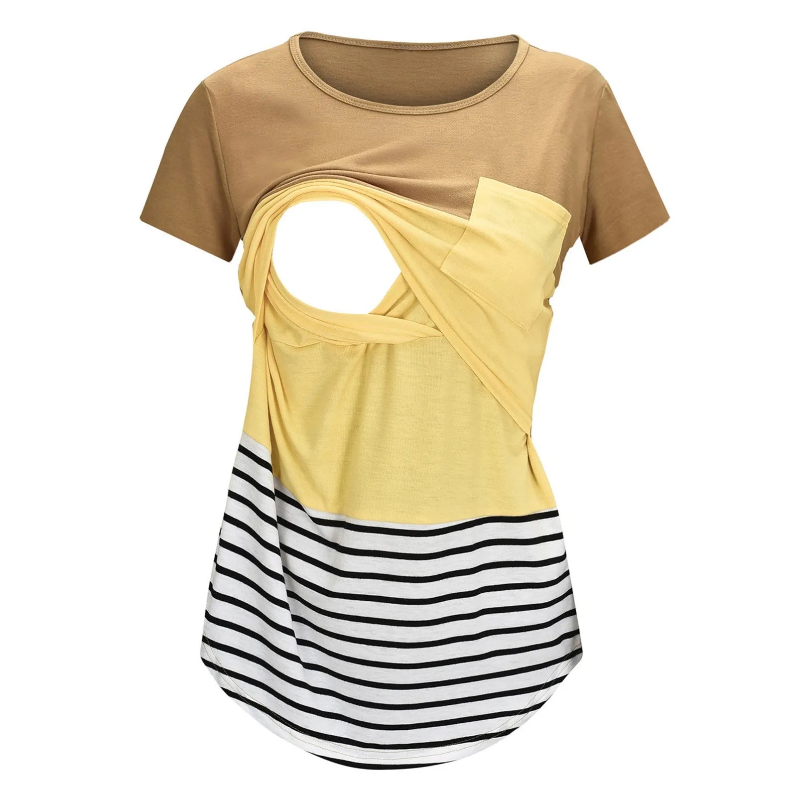 Striped Comfort Nursing Tee for Maternity Bliss ATHLEXES