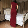 Elegant V-Neck Side Slit Maxi Dress for Women ATHLEXES