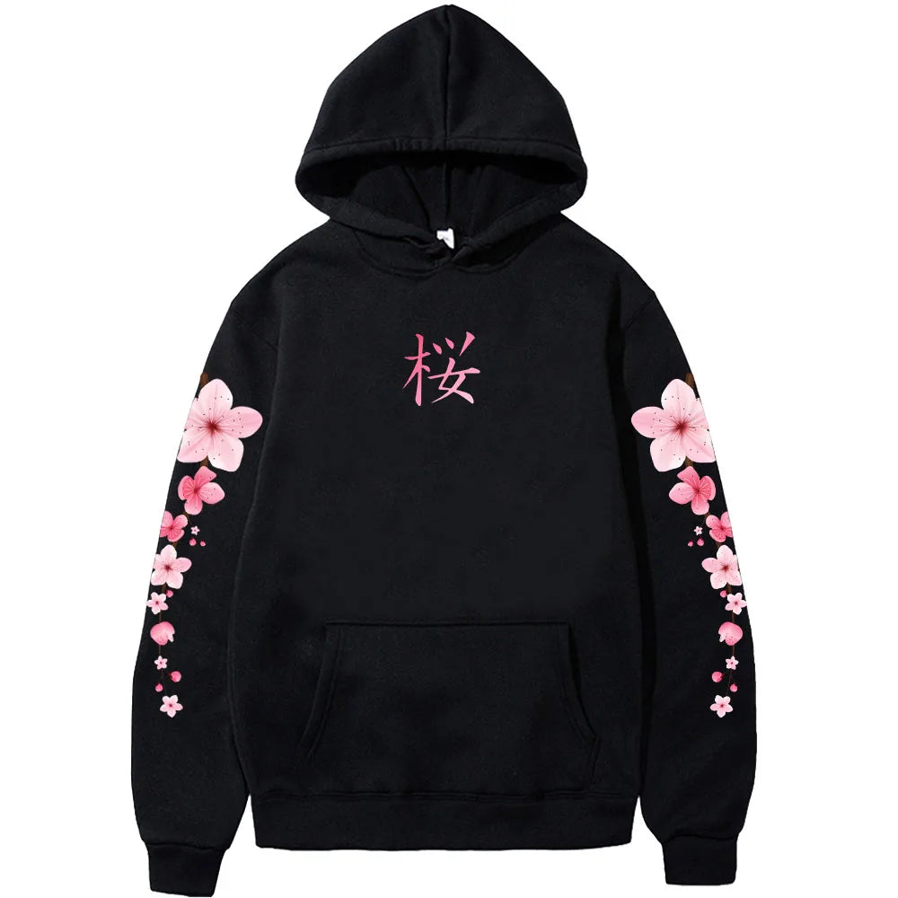 Sakura Blossom Graphic Hoodie for All Seasons ATHLEXES