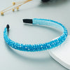 Elegant Blue Rhinestone Turban Headband for Women ATHLEXES