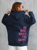 Happy Vibes Pink Letter Streetwear Hoodie ATHLEXES