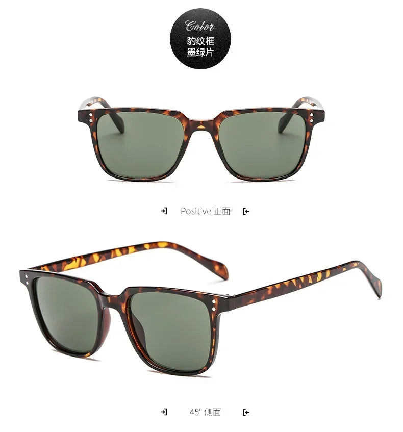 Leopard Green Square Sunglasses for Men ATHLEXES