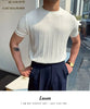 Korean Business Casual Summer Knit T-Shirt for Men ATHLEXES