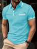 Luxe Lapel Solid Color Men's Short Sleeve Polo ATHLEXES