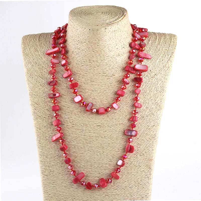 Rainbow Crystal Shell Necklace for Womenâ??s Gift ATHLEXES