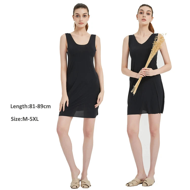 SilkFeel Plus Size Full Slip Dress ATHLEXES
