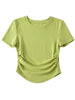 Harajuku Ruched Side Cotton Crew Neck Tee ATHLEXES