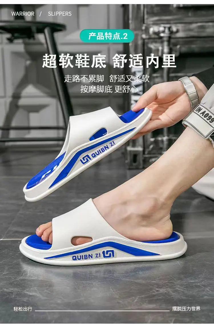 Slippers for men, outdoor, indoor, anti slip, cool, summer, non smelly feet, PVC home shoes, anti odor, bathroom, silent ATHLEXES