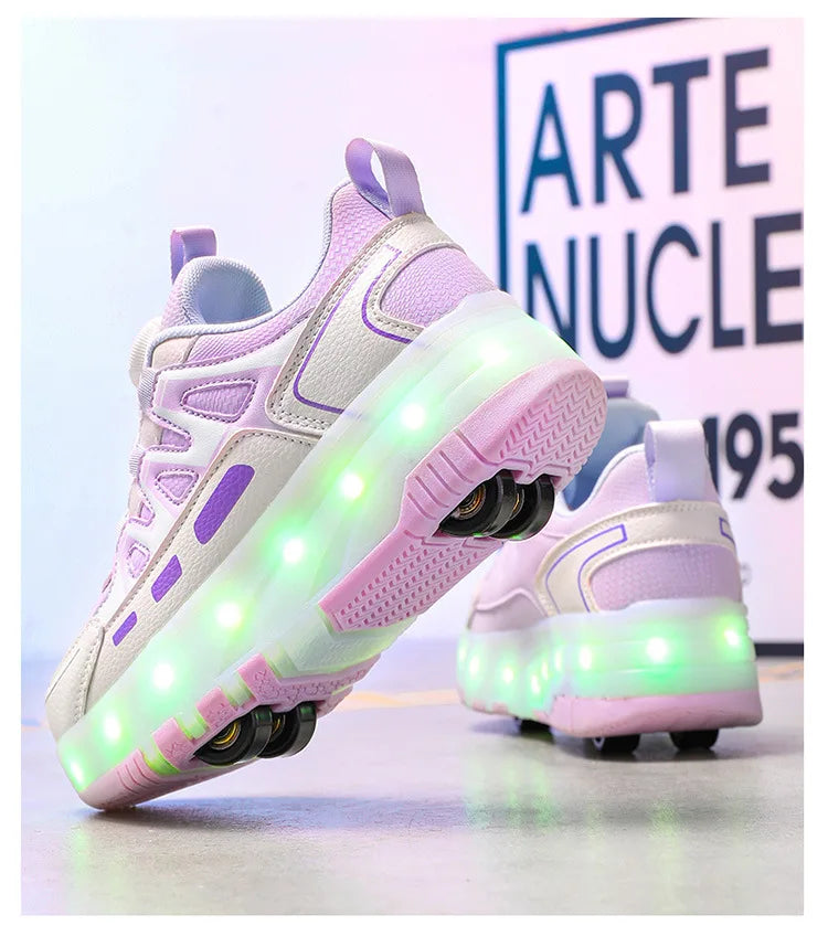 ShinyGlow LED Roller Skate Shoes for Kids ATHLEXES