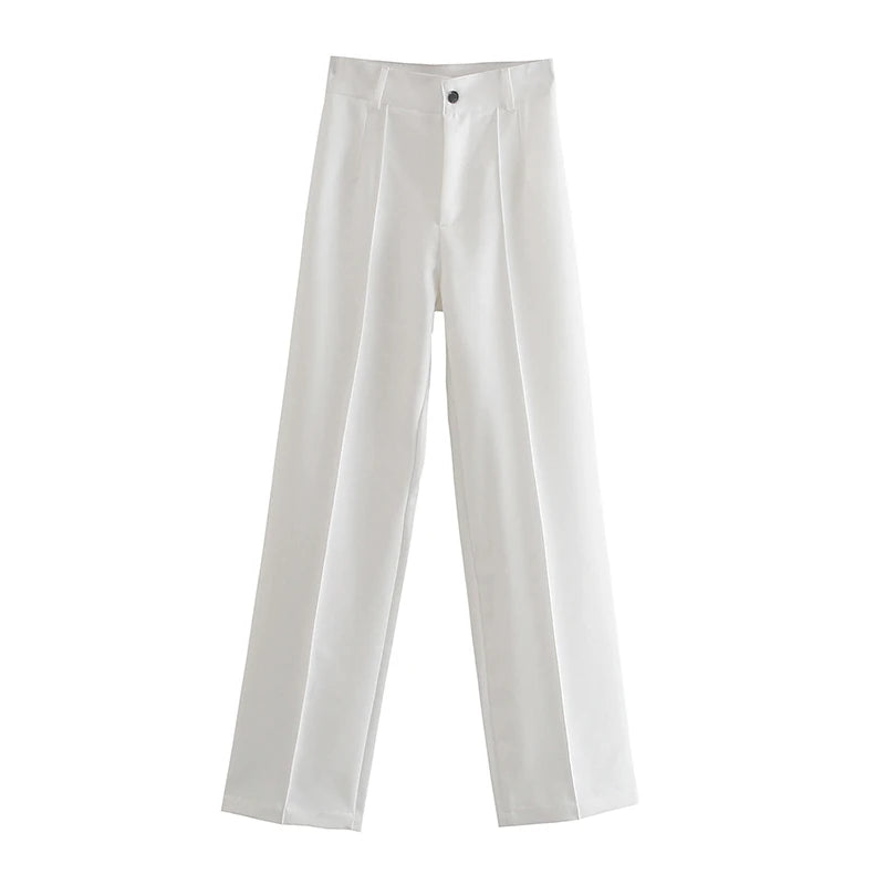Chic High Waist Straight Leg Office Pants ATHLEXES