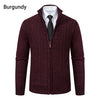 Velvet Warmth High Collar Cardigan for Men - Winter Knitwear ATHLEXES