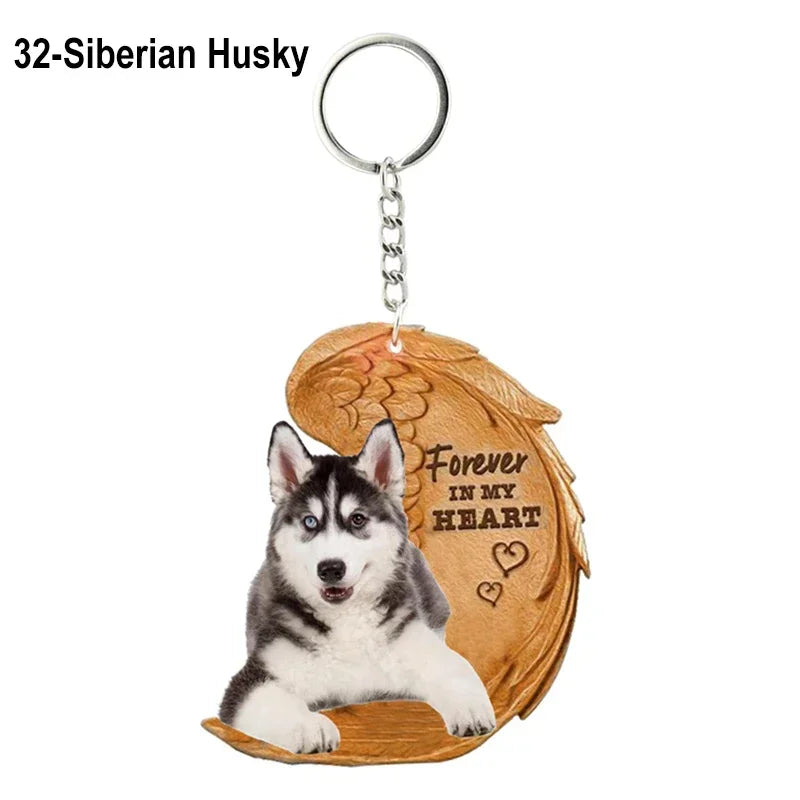 Heartfelt Dog Angel Pendant Keychain ATHLEXES