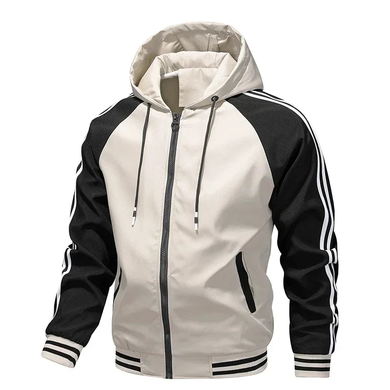 Spring Color Block Fleece Hoodie Jacket for Men ATHLEXES