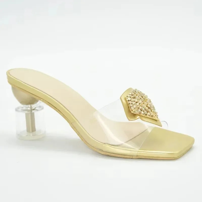 Italian Rhinestone Open Toe Party Pumps for Women ATHLEXES