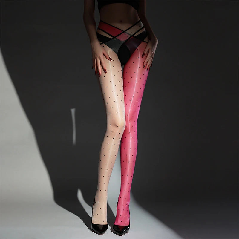 Kave Temptation Sheer Dot Open Crotch Tights ATHLEXES