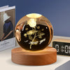 Galactic Saturn Crystal Ball with Wooden Base ATHLEXES
