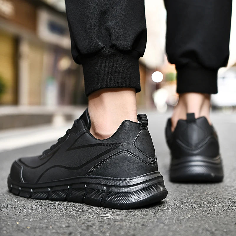 YRZL Waterproof Leather Running Shoes for Men - Comfortable & Durable ATHLEXES