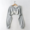 Chic Y2K Irregular Crop Hoodie for Trendy Women ATHLEXES
