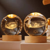 Galactic Saturn Crystal Ball with Wooden Base ATHLEXES