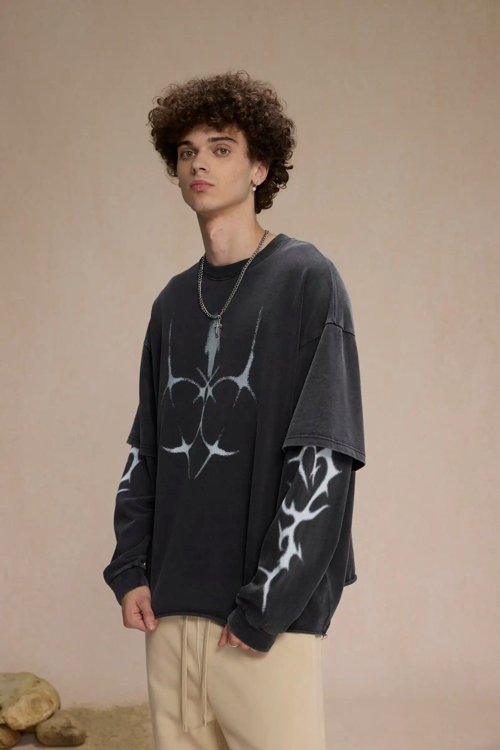 Stylish Printed Long Sleeved T-Shirt with Round Neck ATHLEXES
