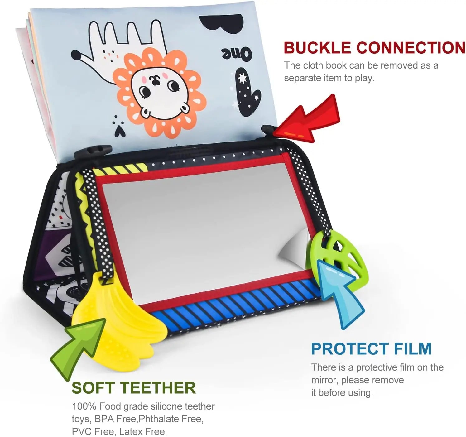 Interactive Baby Cloth Book with Mirror ATHLEXES