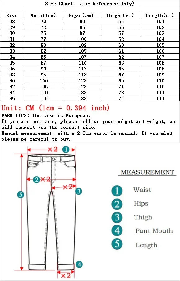 Classic Fit Plus Size Men's Denim Trousers ATHLEXES