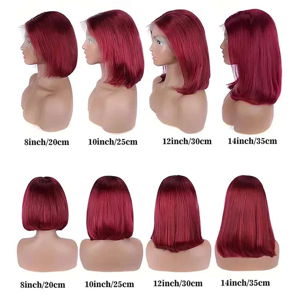 Burgundy Elegance Glueless Bob Wig 13x4 ATHLEXES