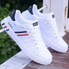 Trendy Korean Style Men's White Versatile Casual Shoes Comfortable Eva Sole Rubber Upper Summer Flat Shoes For Students ATHLEXES