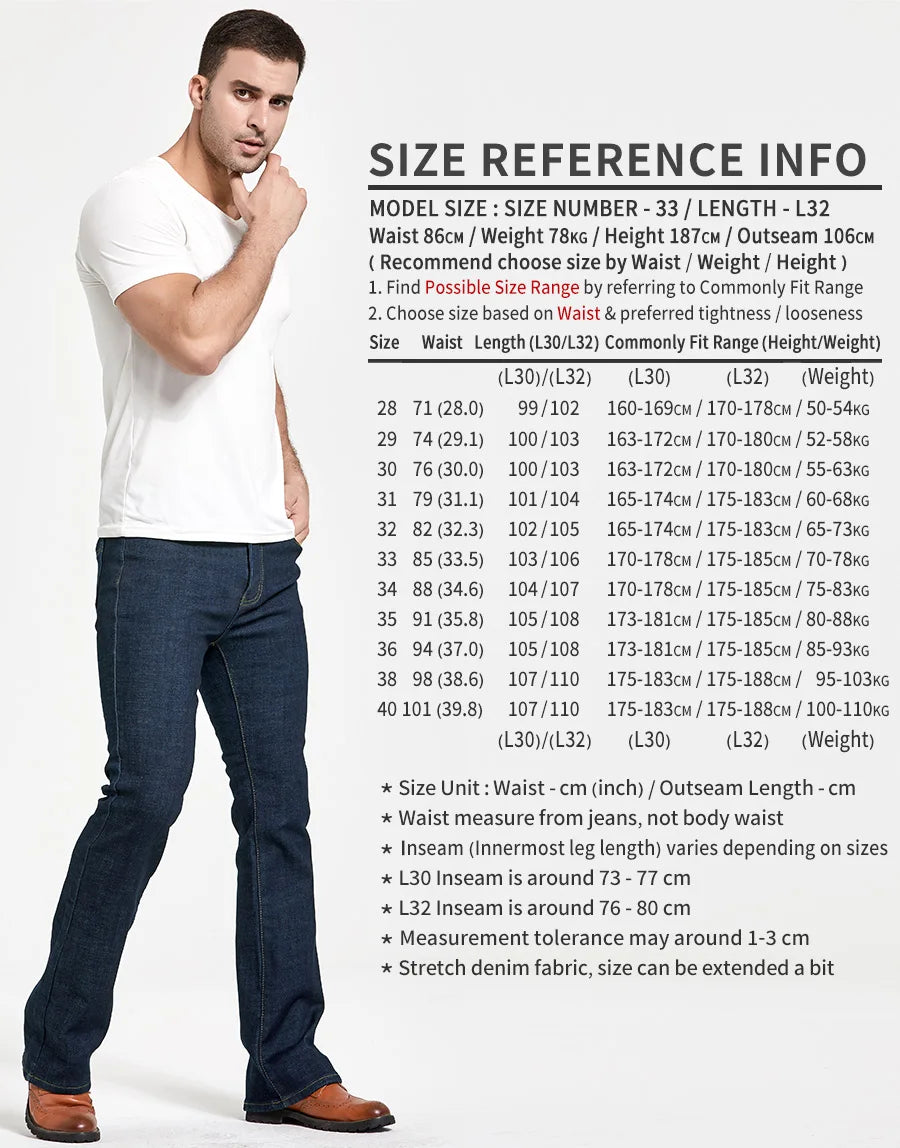 LGRGC Men's Warm Stretch Denim Boot Cut Jeans ATHLEXES