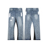 Retro Spliced Denim Trousers for Trendy Couples ATHLEXES