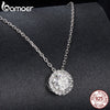 BAMOER Halo Moissanite Necklace in White Gold ATHLEXES