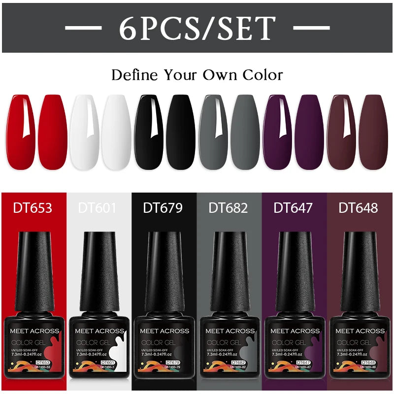 NailArt Pro 6pc UV Gel Polish Kit for Manicure ATHLEXES