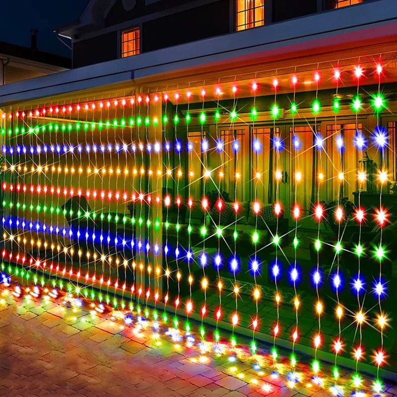 Twinkling Solar Fairy Curtain Lights for Outdoor Elegance ATHLEXES