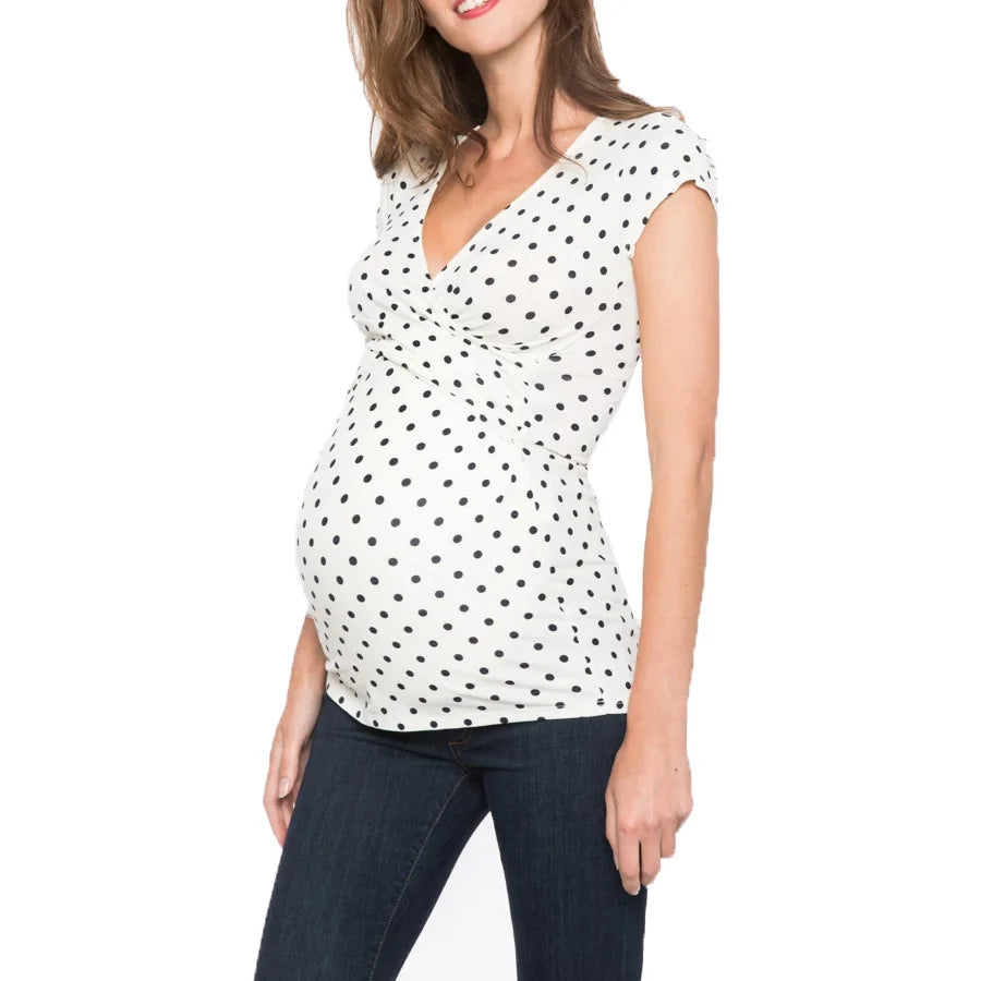 Chic Dot Nursing Tee for Moms Plus Size S-2XL ATHLEXES