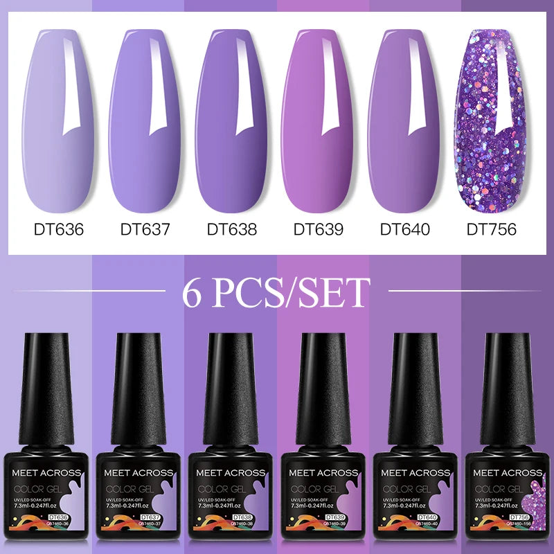 NailArt Pro 6pc UV Gel Polish Kit for Manicure ATHLEXES