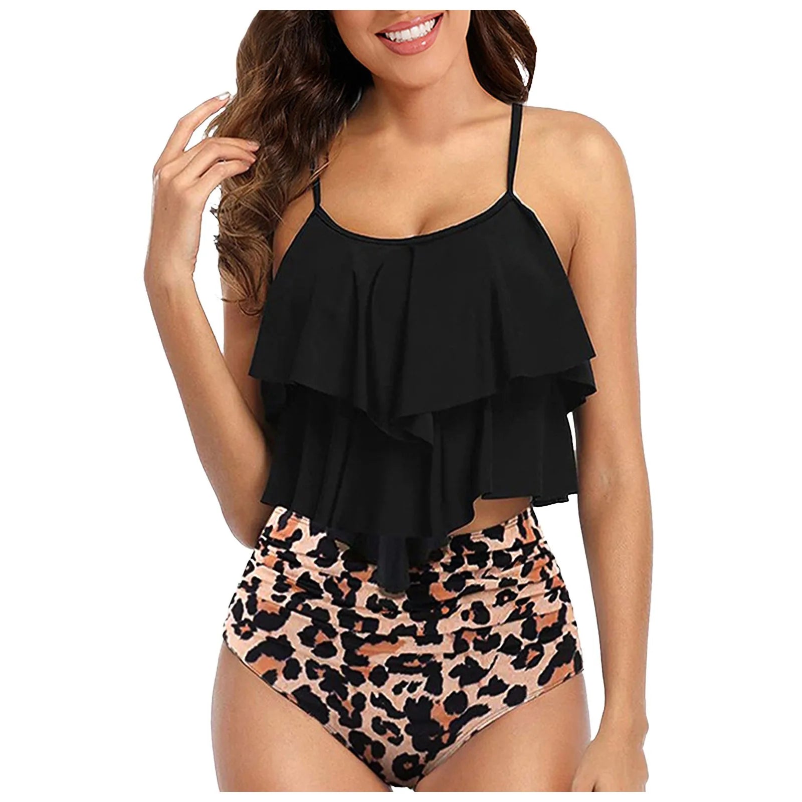 Vintage Ruffle Ruched High Rise Bikini Set ATHLEXES