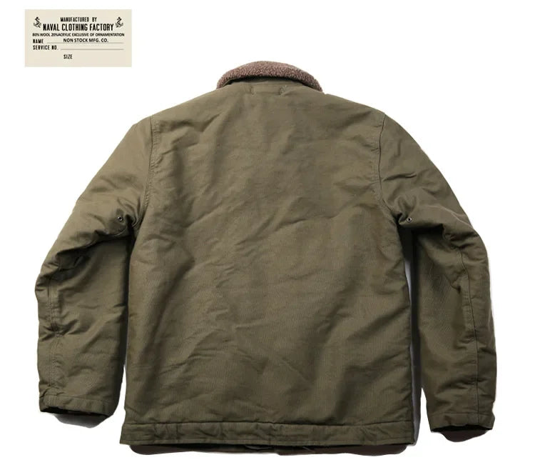 NON STOCK USN N-1 Military Style Warm Coat with Sherpa Lining ATHLEXES
