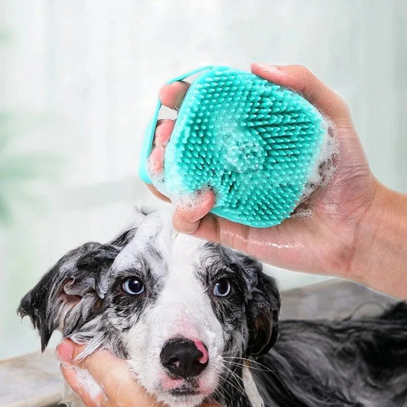 Pet Massage Brush Bathroom Puppy Big Dog Cat Bath Massage Gloves Brush Soft Silicone Pet Accessories for Dogs Cats Grooming Tool ATHLEXES