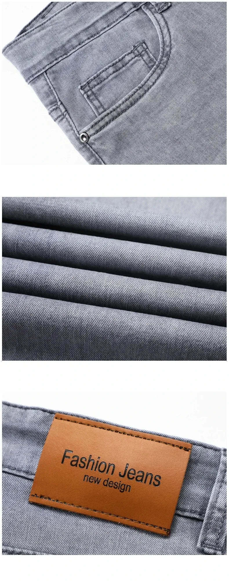 SummerStretch Men's Casual Gray Denim Pants ATHLEXES